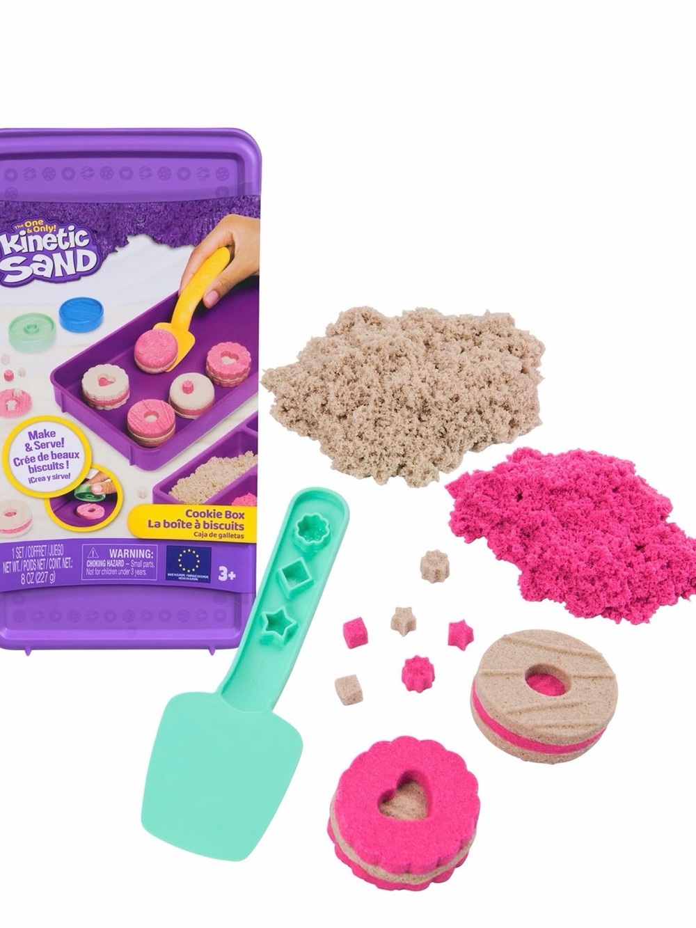 Kinetic Sand Cookie Box Playset — Pink & Tan Creative Set